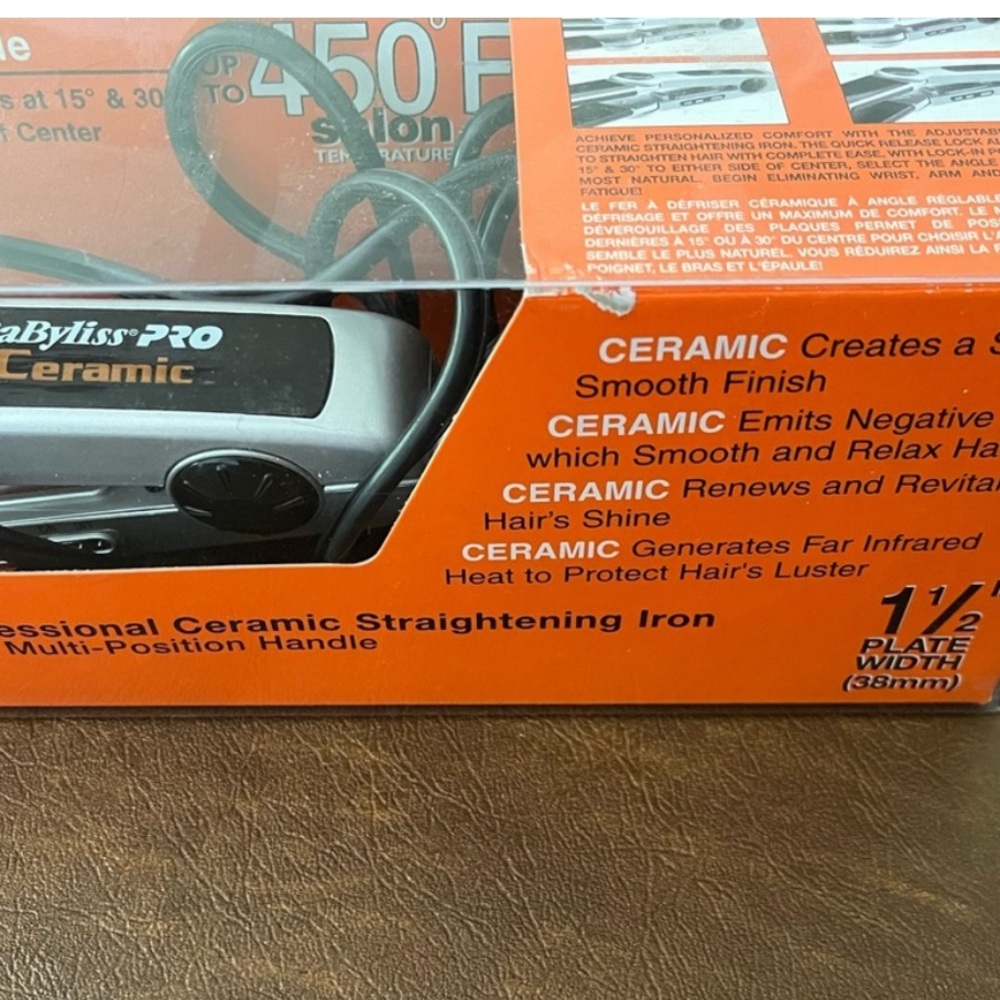 BaBylissPRO Ceramic Straightening Iron - Black and Silver